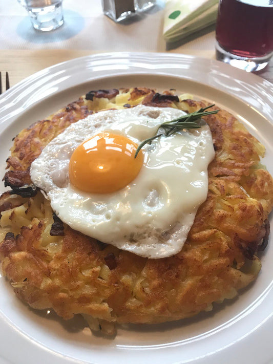 Zwitserse Rösti met een spiegelei