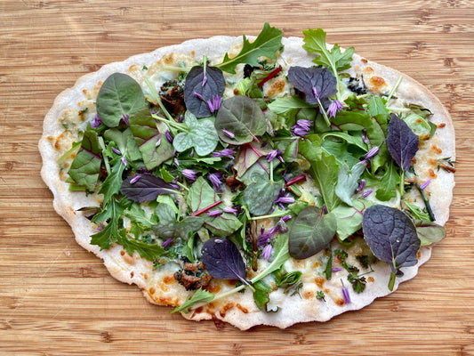 Flammkuchen met seizoensgroenten