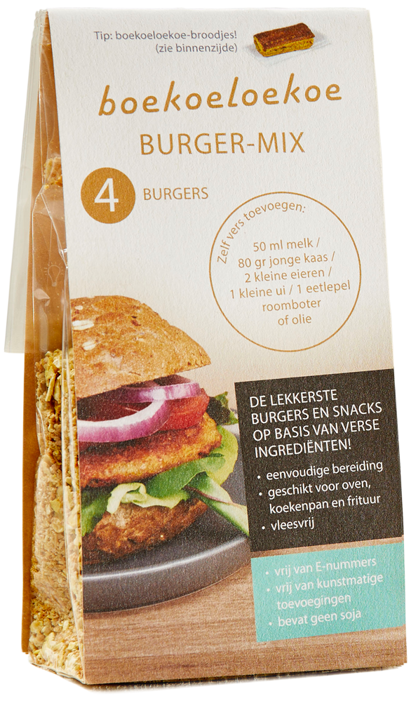 Boekoeloekoe burgermix (80g, voor 4 burgers)