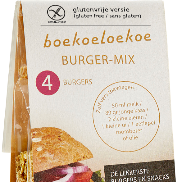 Boekoeloekoe Burgermix Glutenvrij (mix voor 4 burgers)