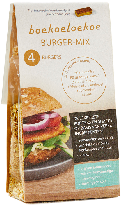 Boekoeloekoe burgermix (80g, voor 4 burgers)